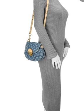 Cotton Denim Designer Monogram Shoulder Bag